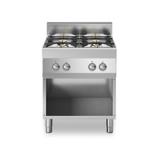 Cucina Professionale a Gas 4 Fuochi KW 18,4 Dim cm 70x70x90h