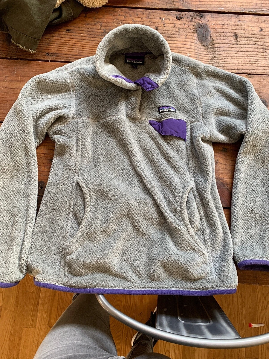 Patagonia grey and shop purple pullover