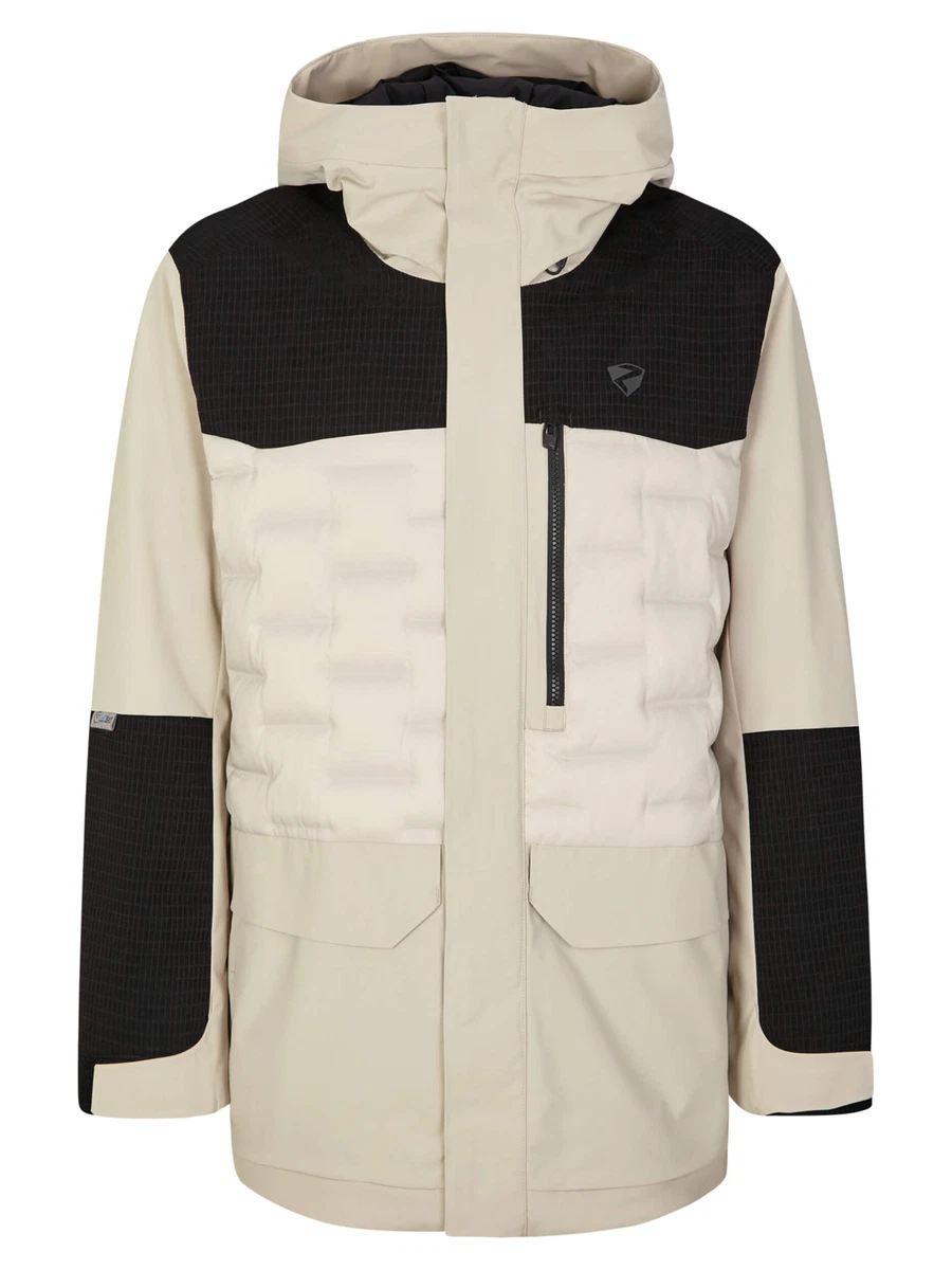 Ziener Men\'s 393 Shield Aqua Black Freeride Parka Beige | Telkamar Jacket Ski eBay New