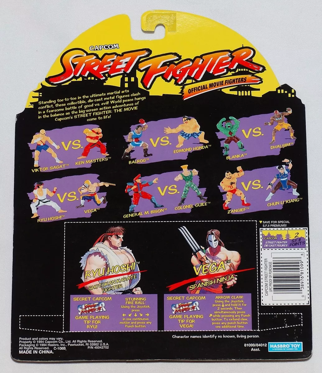 Street Fighter Ryu Hoshi vs. Vega Metal 2-Pack Official Movie Fighters 1994  MOC