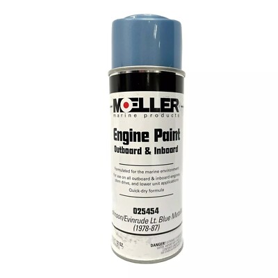 Moeller Light Blue Metallic Johnson/Evinrude Engine Paint - 12 oz Aerosol Spray