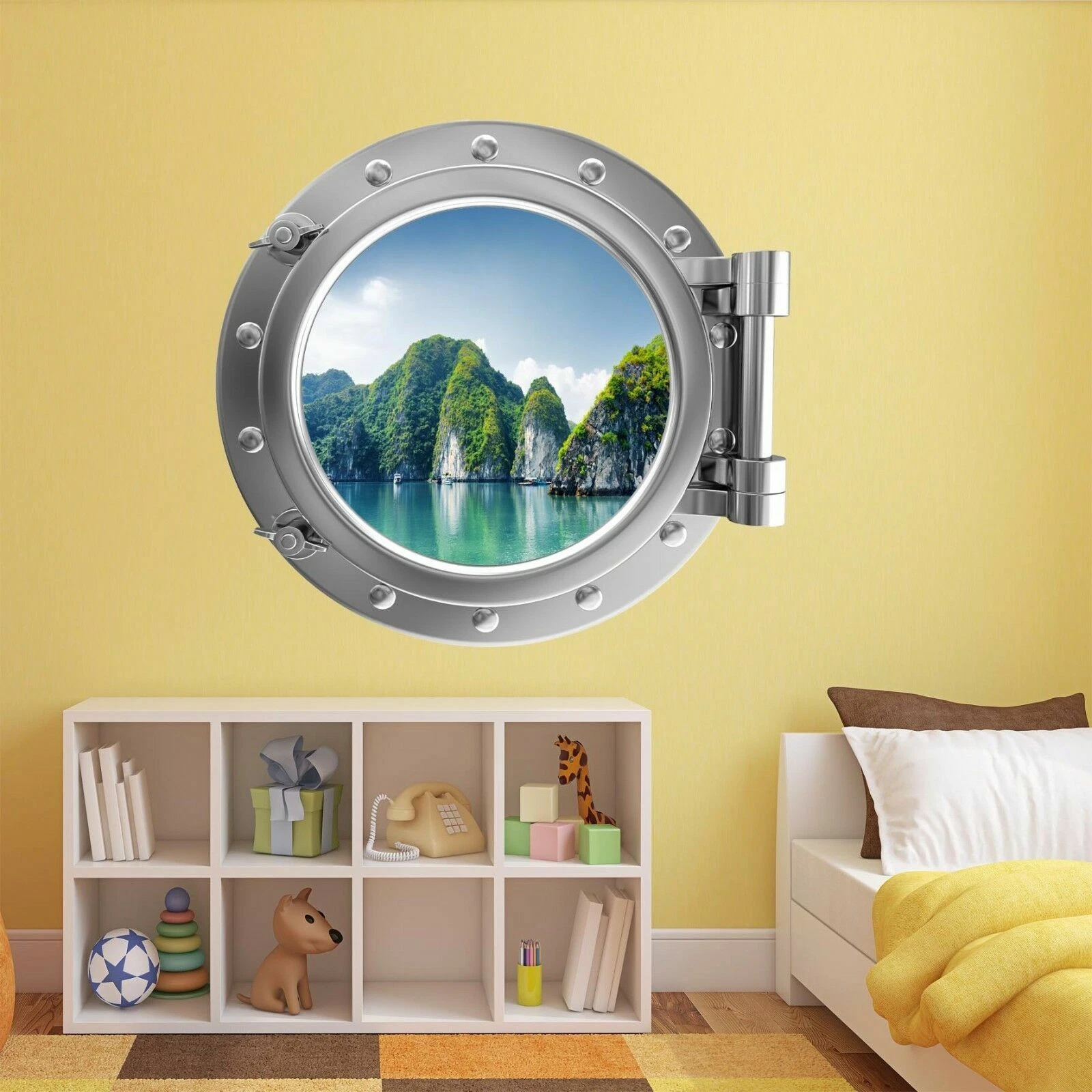 Vietnam Boats River Porthole Wall Art Sticker Mural Decal Kids Bedroom Decor BZ4