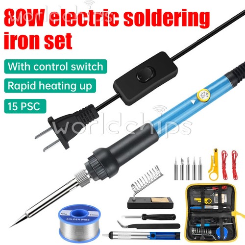 80W Electric Soldering Iron Welding Gun Tool W/ Solder Wire Desoldering Pump USA - Picture 2 of 17