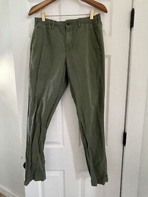 GAP linen pants small green straight leg