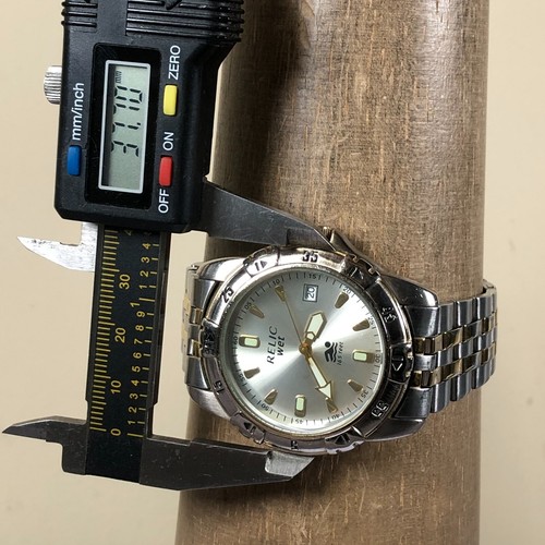 Relic Wet Men ZR-11432 Formal Date Two Tone Stainless Steel Quartz Watch 7 3/4" - Picture 6 of 13