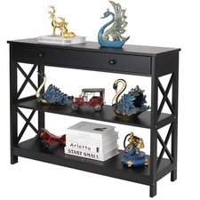 Versatile Console Table Huge Space 2-Drawers and Open Shelf Design Console Table