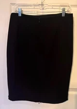 Designer Skirt By Carlisle New York A Line Pencil Black Sz 10 Unique See Photos