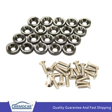 BLACK 20 PCS JDMSPEED ALUMINUM FENDER/BUMPER WASHER/BOLT ENGINE BAY DRESS UP KIT