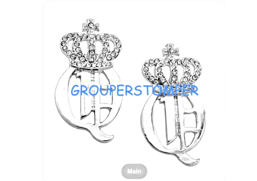 Boucles D'oreilles Clip Couronne Couleur Or/argent Ancien - Vintage - Occasion Parfait état