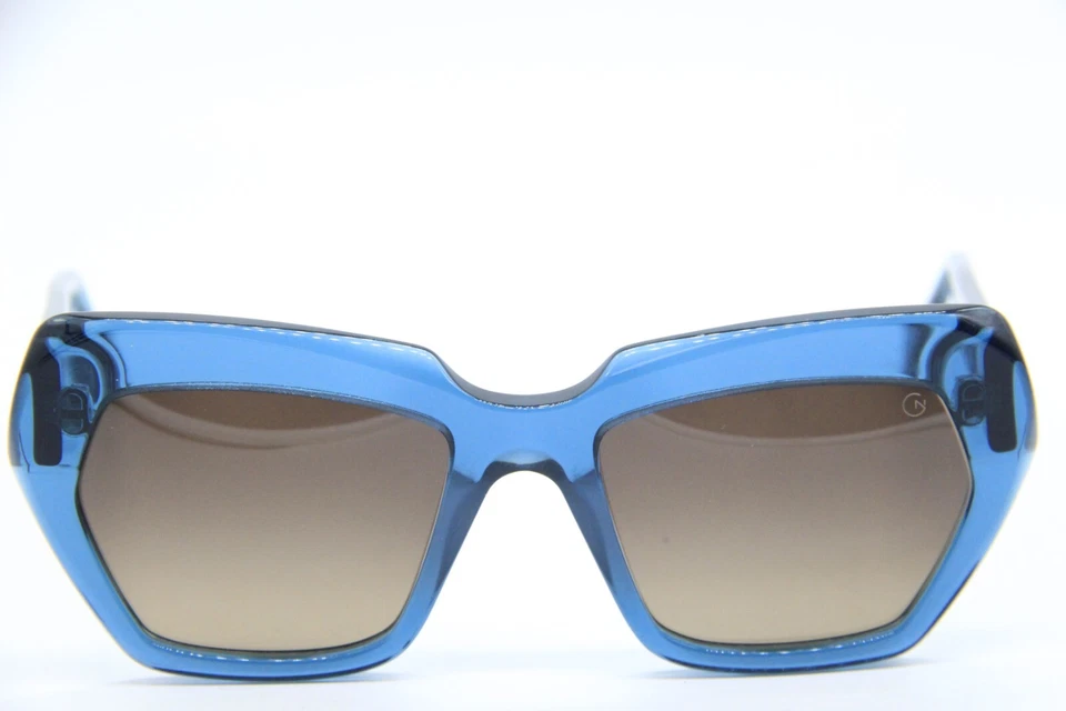 NUEVAS GAFAS DE SOL FATTO A MANO IN ITALIA SVEVA COL. 290 AZULES AUTÉNTICAS 52-20 Foto 2 de 4