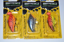 3 lures spro wameku shad 70 lipless crank Shin Fukae assortment red craw shad
