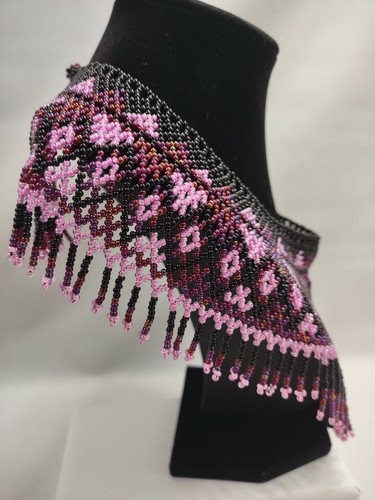 Collar Gargantilla Completa con Cuentas Hecho a Mano Sudamericano - Imagen 3 de 8