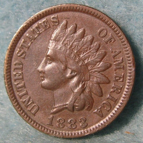1883 Indian Cent Snow-14 "DOT" on Reverse - Picture 2 of 5