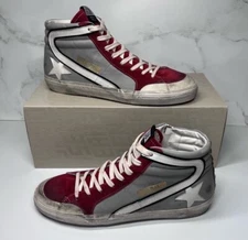Golden Goose Slide Penstar Classic Grey Dark Red White Sneakers Men’s Size 11