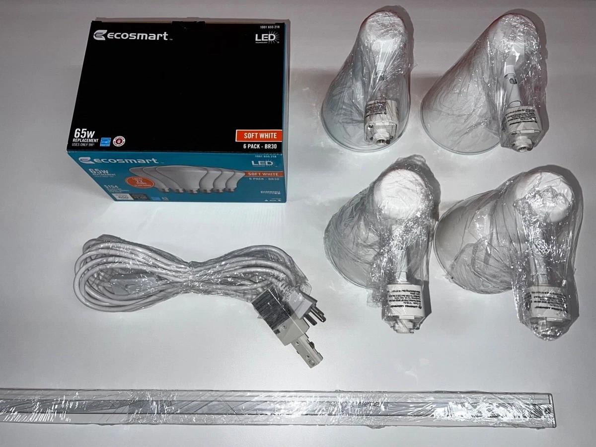 4 ft. 4 Lights Matte White Linear Track Lighting Complete Kit LED