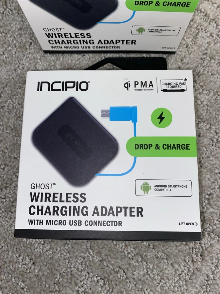 8 NUEVO Adaptador de Carga Inalámbrico Incipio Ghost con Conector Micro USB Android Foto 2 de 4