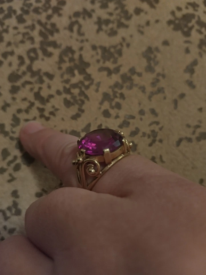 Wunderschöner Goldring 585 mit facettierten Amethyst - Bild 3 von 4