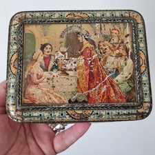 NÜTZLICHER LEFEVRE GELESEN SCHACHTEL Der Samowar 1905 Russische Szene Werbung Blech Litho