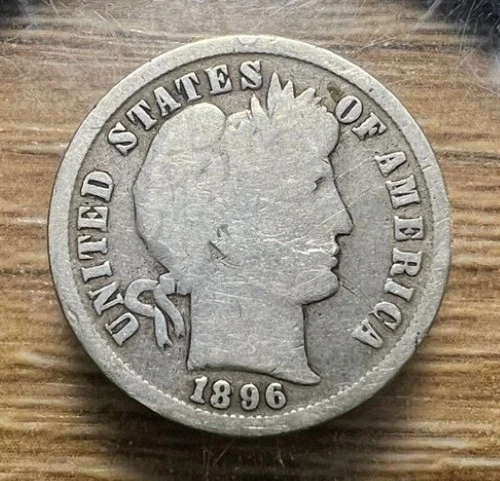 1896-P Barber Dime - Actual Coin Shown - Free Shipping & Tracking INV#629