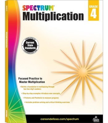 Spectrum Multiplication 4th Grade Math Workbooks, Multiplying Through 2 Digi...