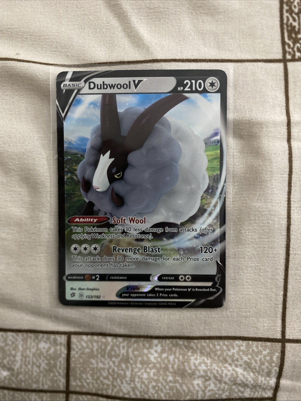 Pokemon TCG Dubwool V 153/192 Swsh02 Rebel Clash Holo Ultra Rare 2020 EN