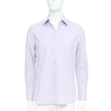 PRADA 2015 lilac purple cotton blend long sleeve button dress shirt EU39 M