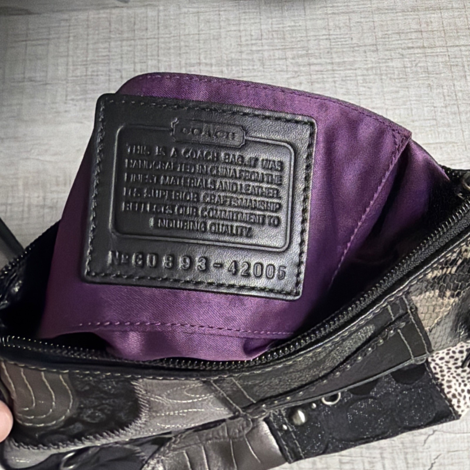 Coach Patchwork Animal Print Metallic Shoulder Ba… - image 5