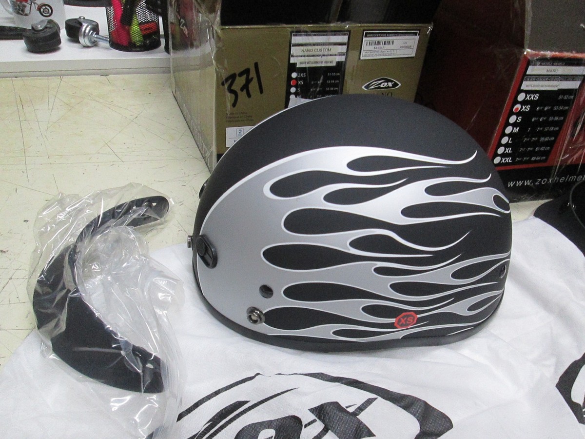 ZOX MOTORCYCLE HELMET - SHORTY OPENFACE - DOT - GETS 3 THREE