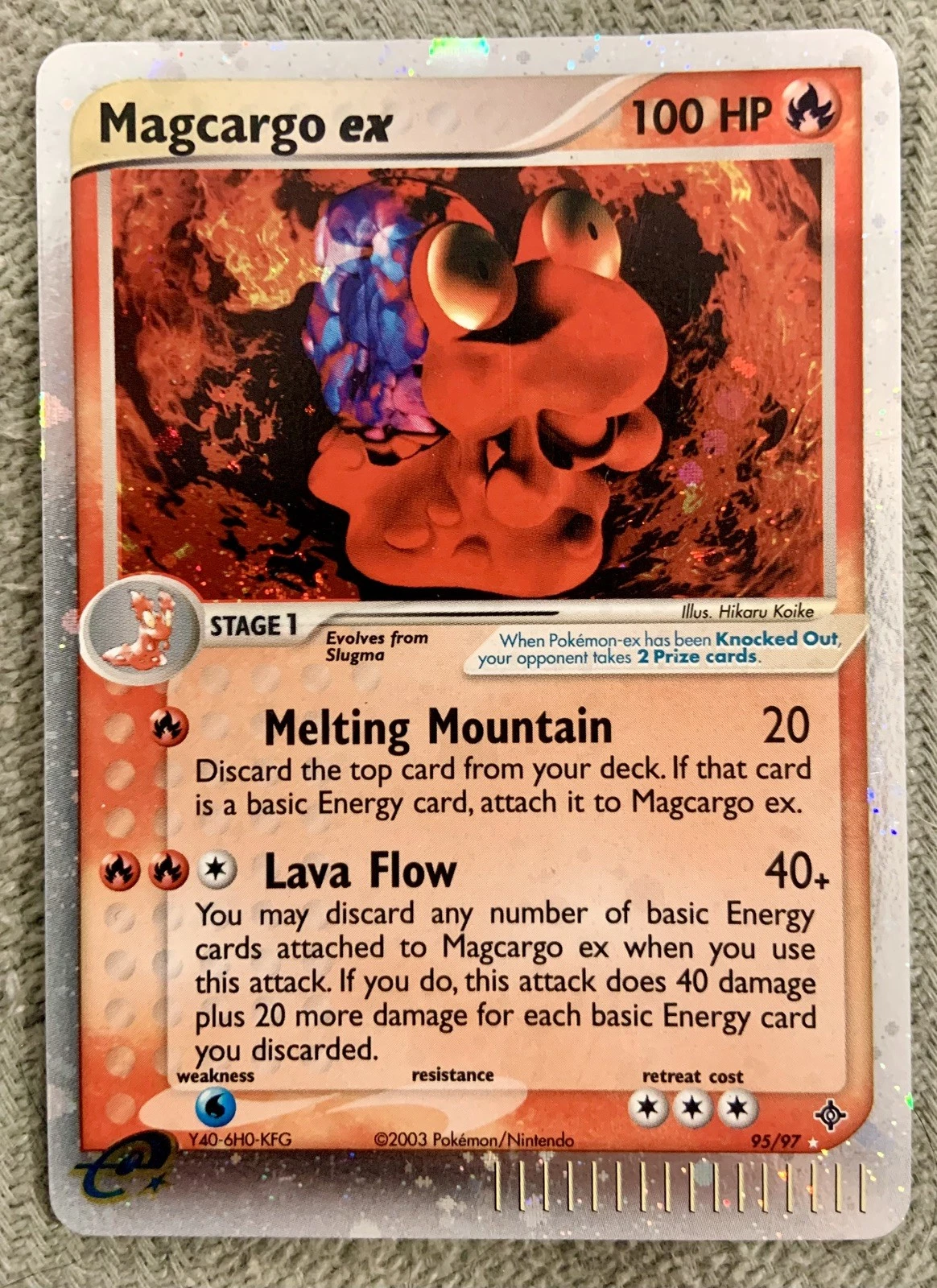 Pokémon Magcargo ex 95/97 Dragon Holo Ultra Rare TCG Nintendo LP