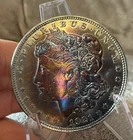 1921 D MORGAN SILVER DOLLAR SUPERB GEM TO GEM BU PROOF LIKE RAINBOW TONER #2742