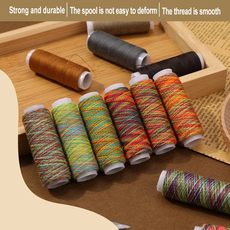 6 Farben Garn-Nähgarn-Rollenmaschine, Handstickerei, langlebig 400 Yard - Bild 2 von 4
