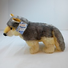 Aurora Flopsies Collection Wolf Wolfgang Bean Filled Animal Plush - Brand New