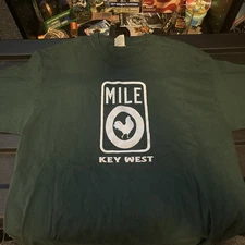 MILE 0 KEY WEST Port And Company Large Green T-Shirt Men's