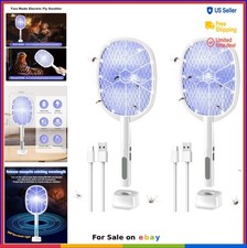 Electric Fly Swatter Bug Zapper 4000V 2 in 1 Rechargeable Mosquito Killer Racket