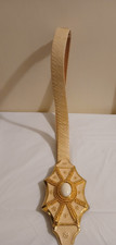 Vintage ALEXIS KIRK Runway 6" Buckle Karung Snakeskin Belt Ivory  Gold S/M READ