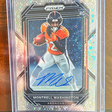 Panini 2022 Prizm Montrell Washington Rookie Auto Card #356 Denver Broncos. rookie card picture