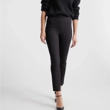 Quince Ultra Stretch Ponte Knit Tapered Trouser Ankle Pant Black Sz M PP35