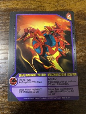 Bakugan QUAKE DRAGONOID EVOLUTION Purple Character Card BA3003-RE-SM-GBL 3/6a