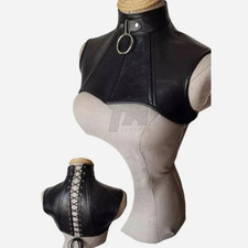 Genuine Leather Neck Corset With Attached O-ring And Lacing Back Custom Made New