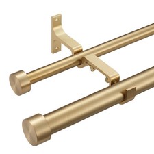 Double Curtain Rods for Windows 72-144 Inches, 1'' Front and 5/8''Back Double...