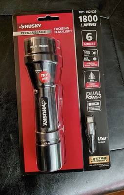 #ad #ad Husky 1800 Lumens Dual Power LED Rechargeable Tactical Focusing Flashlight $35.80