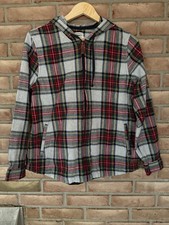 L.L. Bean Scotch Plaid Flannel Shirt Hooded Women  s Size Medium Full Zip Pockets