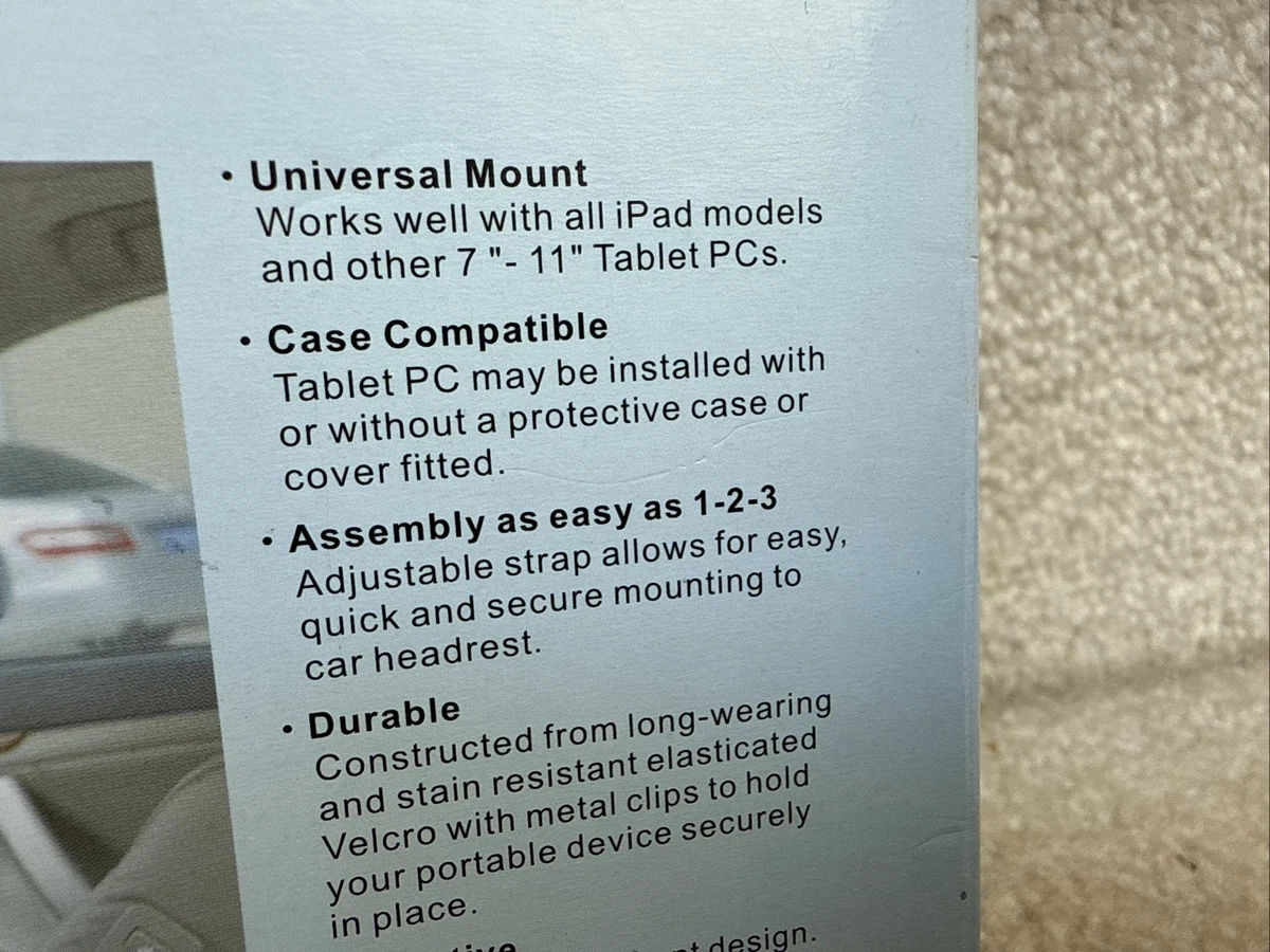 Brand New Car Headrest Tablet Mount Holder for iPads/Android/Tablets - 7-11 inch