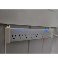 iHome 6-Outlet Smart Power Strip Holder – Wall/Ceiling Bracket Mount for Safe St