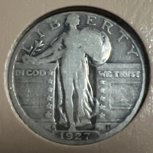 Super Rare 1927-S Standing Liberty Silver Quarter Dollar.  Just 396K minted!