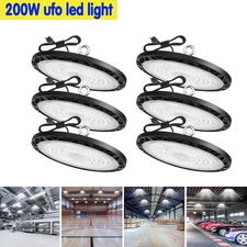 6 Pack 200W UFO Led High Bay Light Commercial Industrial Warehouse Factory Shop