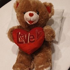 Dan Dee Sweetheart Teddy Bear Plush Brown 14" with Red Heart 'Love' 2014