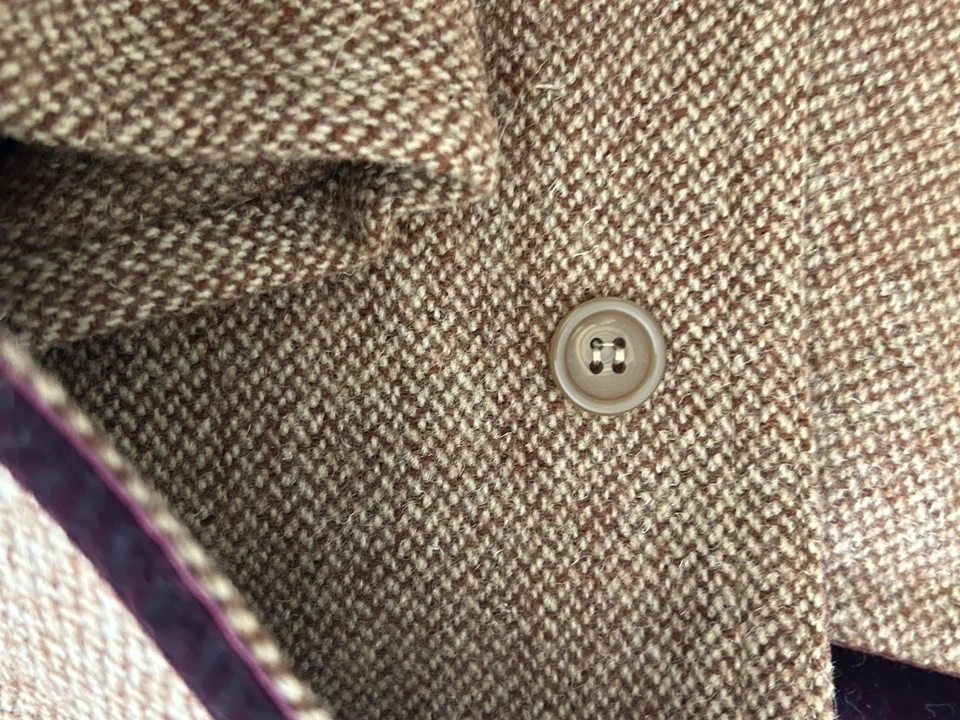 Funda de almohada de lana de tweed Ralph Lauren Barrington Brittany (2) terciopelo borgoña KNG Foto 3 de 4