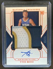 2024-25 National Treasures Yves Missi Rookie Patch Auto RC Orange #65/75
