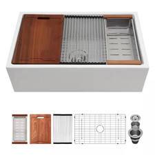 30 In. X 20 In. X 10 In. Undermount Single Bowl Workstation Kitchen Sink 30 In.